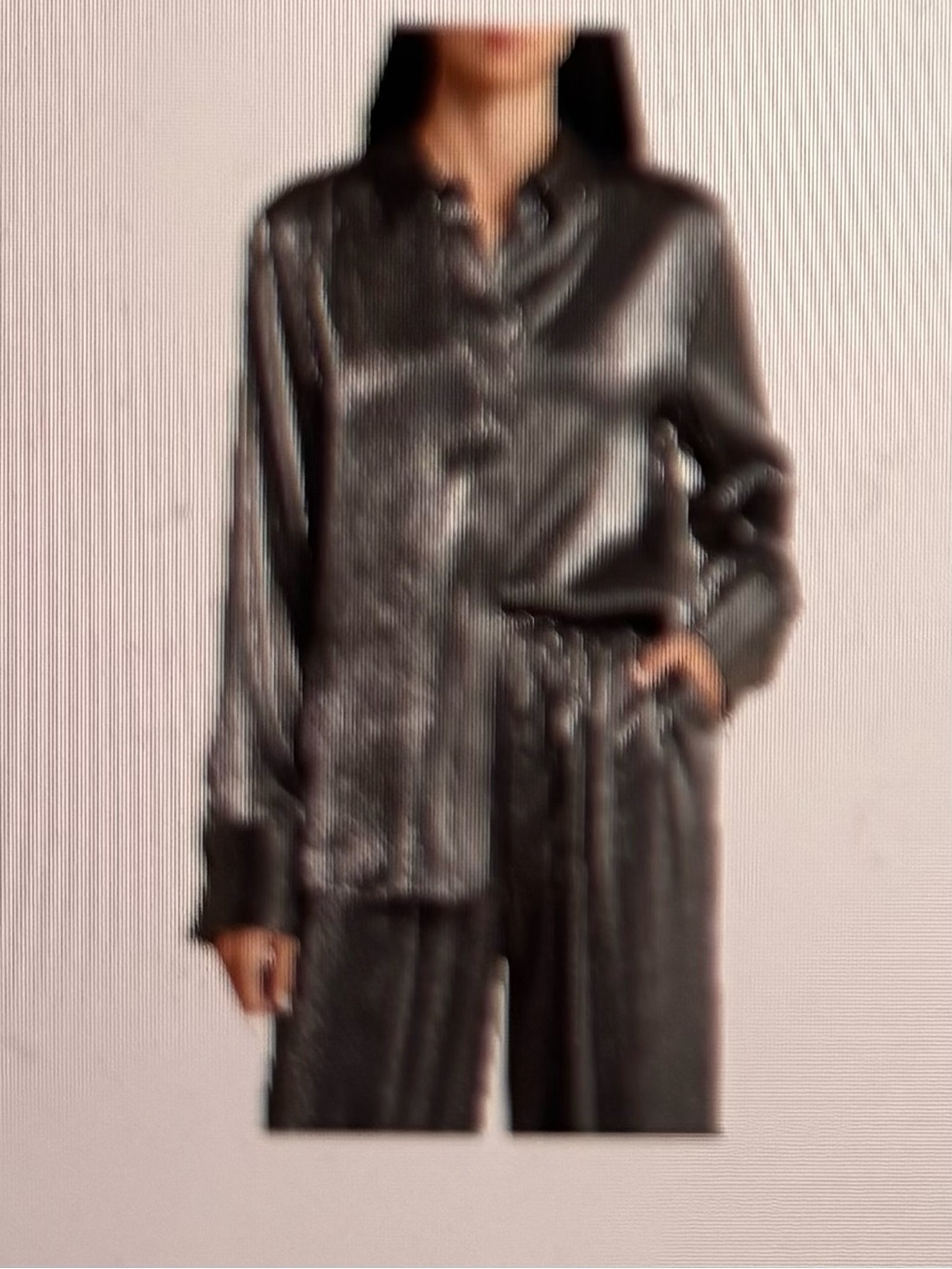 Silky Long-Sleeve Top - Charcoal